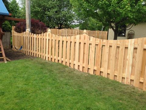 shadow box fence with concave scallop