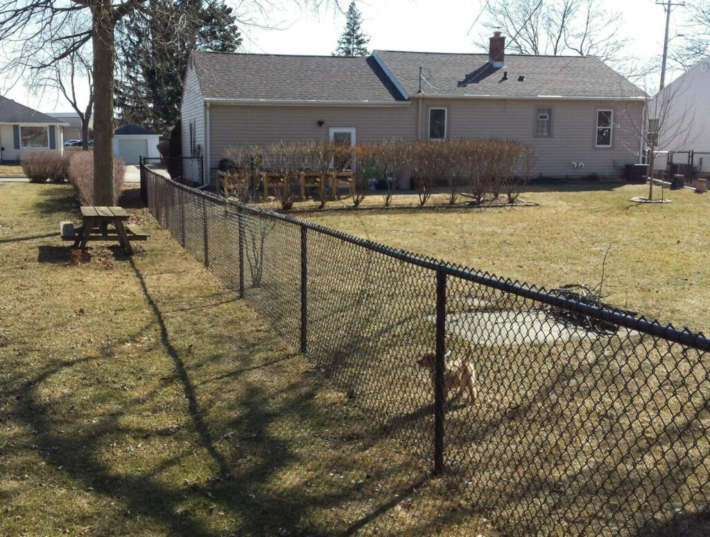 brown chain link fence