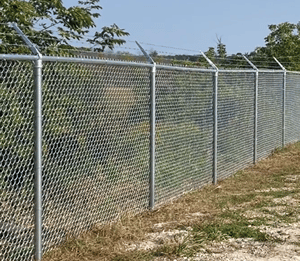 Completed chain link commercial fence installation picture