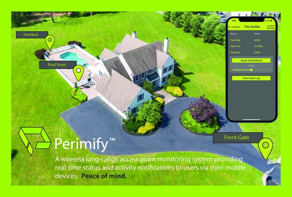 Access Point Monitoring with Perimify™ showing a property monitoring different gates at the entry of the property and the pool.