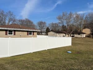 A good neighbor fence example: Zachary Vinyl Privacy Fence