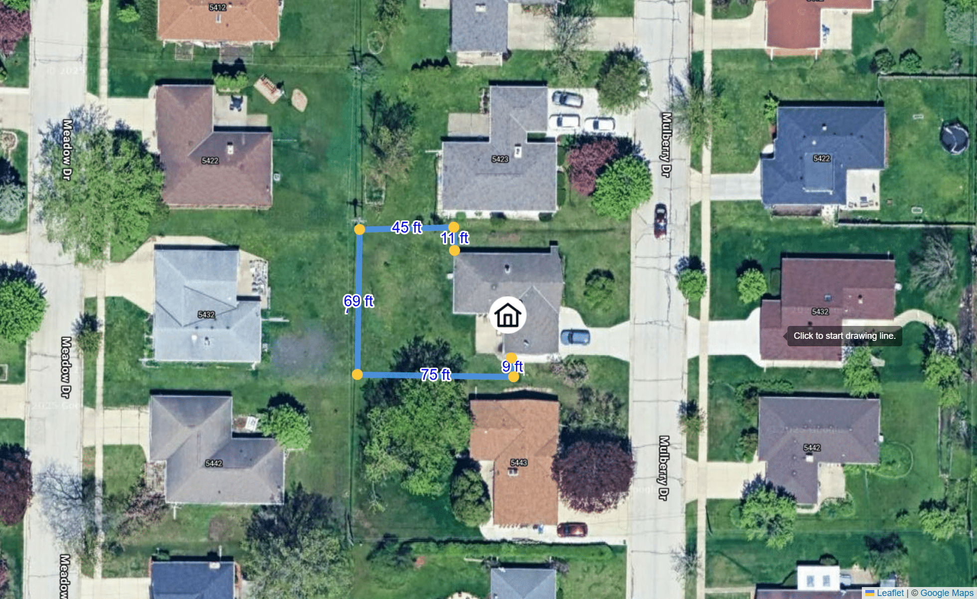 Fence cost calculator: drawing fence lines on an aerial map