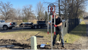 Fence licensing and insurance protect everyone; fence contractor insurane protects homeowners - A to Z Quality Fencing professional fence installation in progress photo